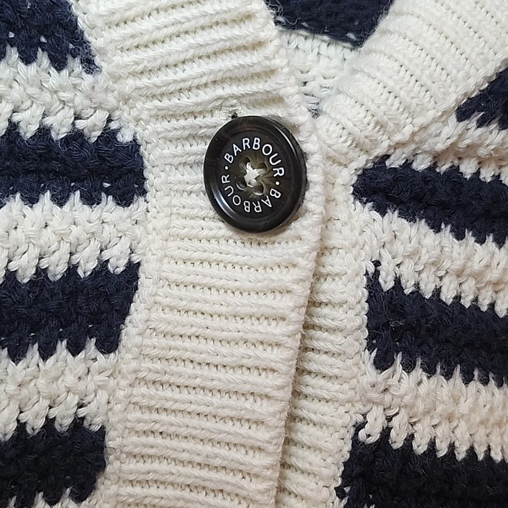 Barbour Sandgate Knitted Cardigan Women's Multi Stripe  Size 6 - Picture 12 of 16